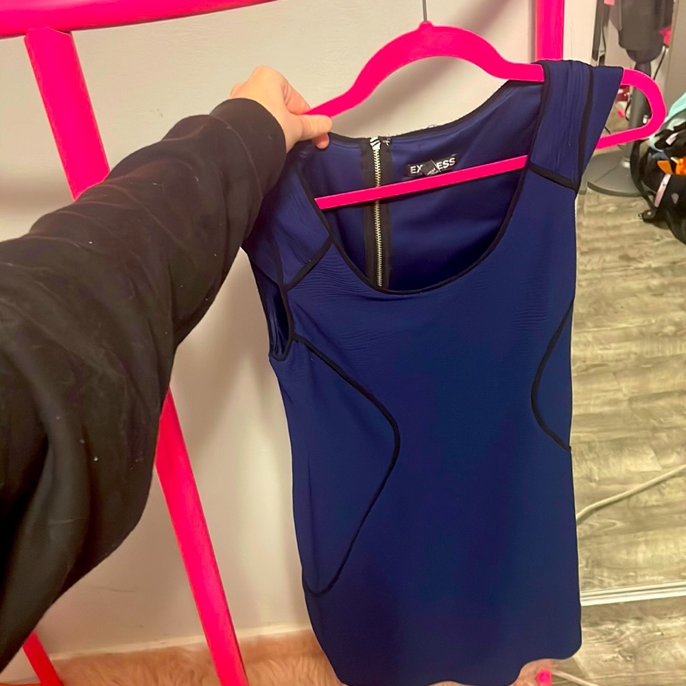 This is an express dress in a size two dark blue beautiful leave me an offer :)
